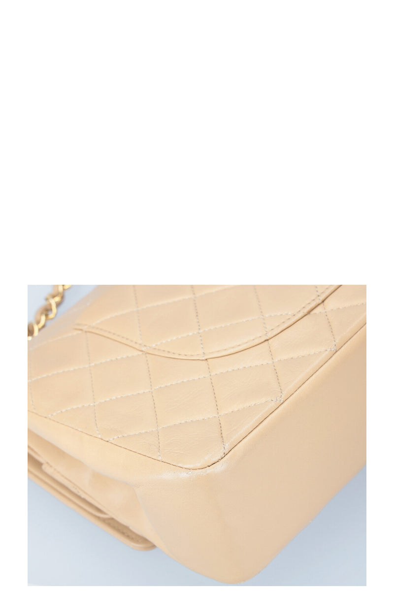 CHANEL Medium Double Flap Bag Beige
