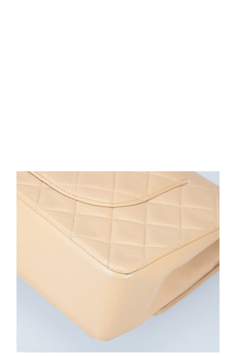 CHANEL Medium Double Flap Bag Beige