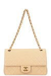 CHANEL Medium Double Flap Bag Beige