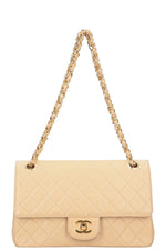 CHANEL Medium Double Flap Bag Beige