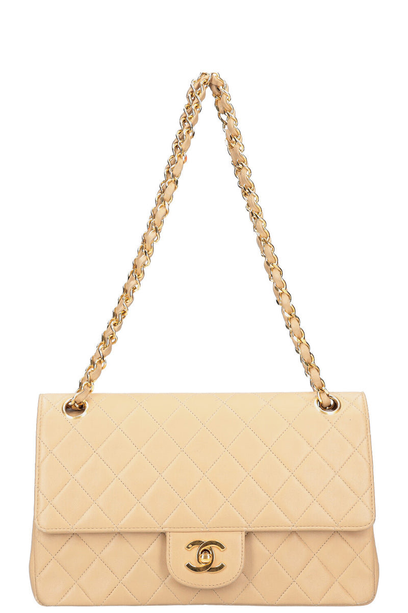 CHANEL Medium Double Flap Bag Beige