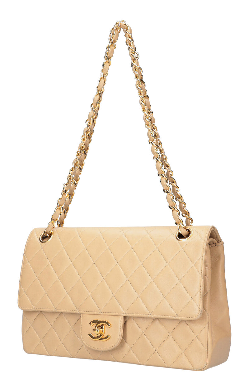 CHANEL Medium Double Flap Bag Beige