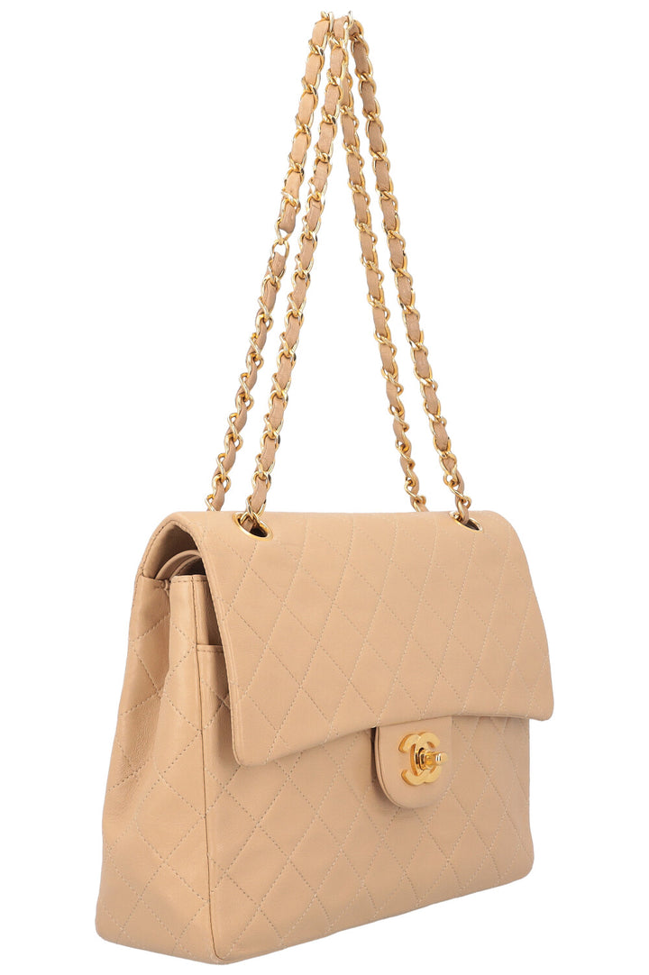 CHANEL Double Flap Bag Beige