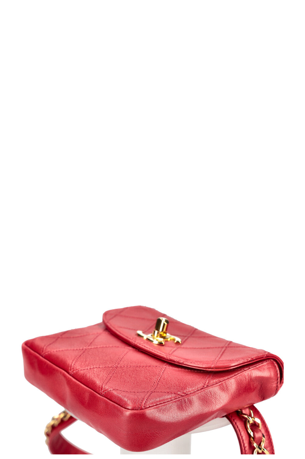 CHANEL Belt Bag Matelassé Red