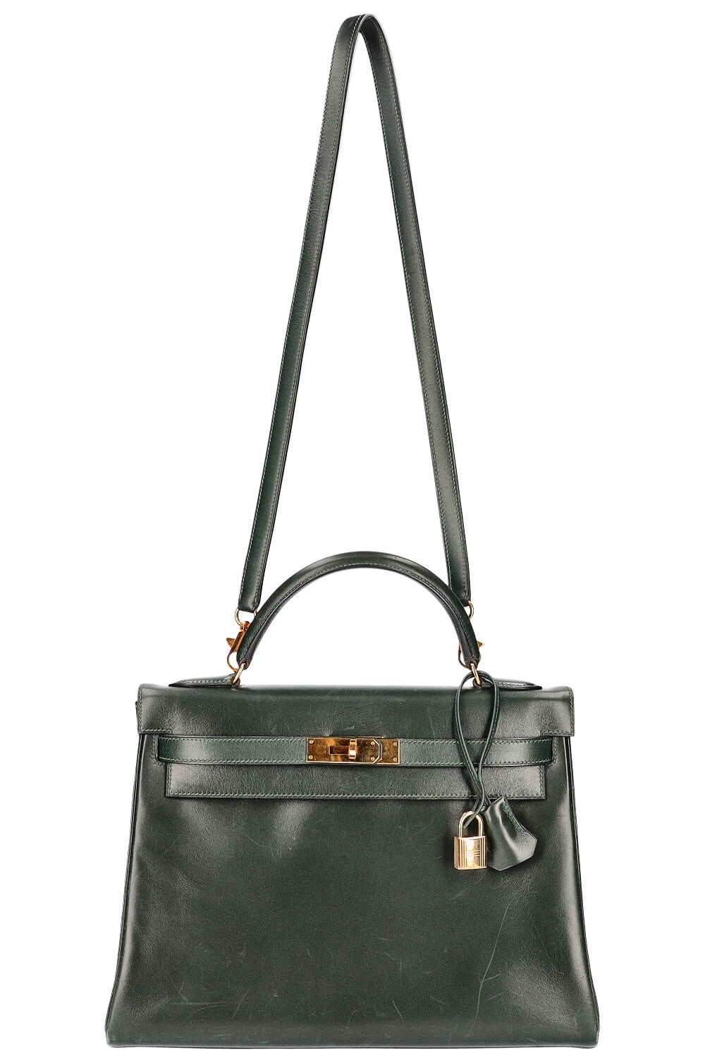 HERMÈS Kelly 32 Box Dark Green – REAWAKE - Main Image