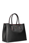 PRADA Large Double Tote Saffiano Black & Fiery Red