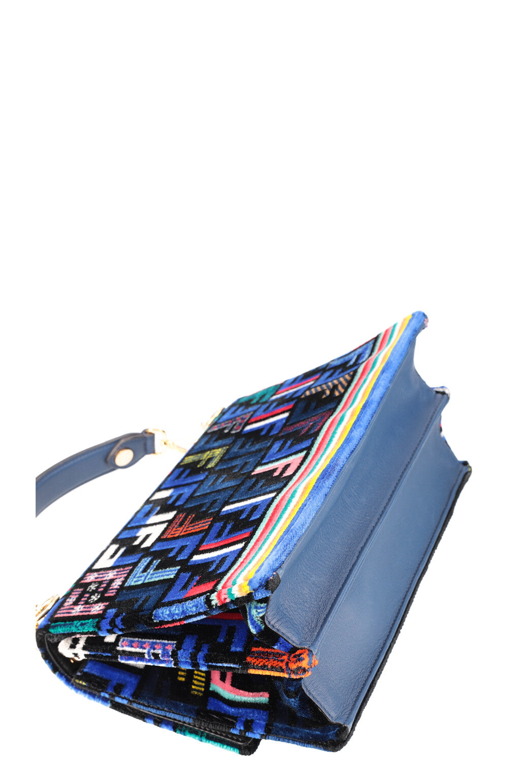 FENDI Kan I Sac Velours Bleu