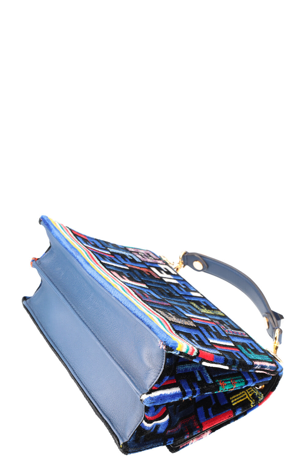 FENDI Kan I Sac Velours Bleu