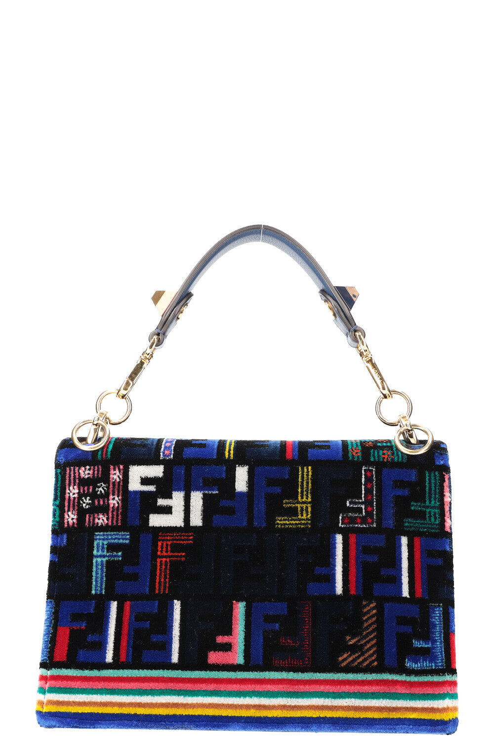 FENDI Kan I Sac Velours Bleu