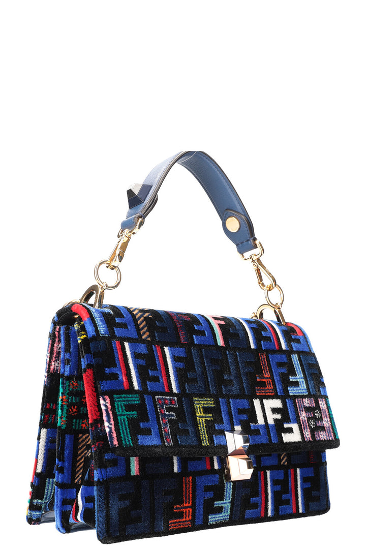 FENDI Kan I Sac Velours Bleu