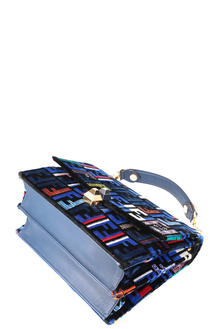 FENDI Kan I Sac Velours Bleu