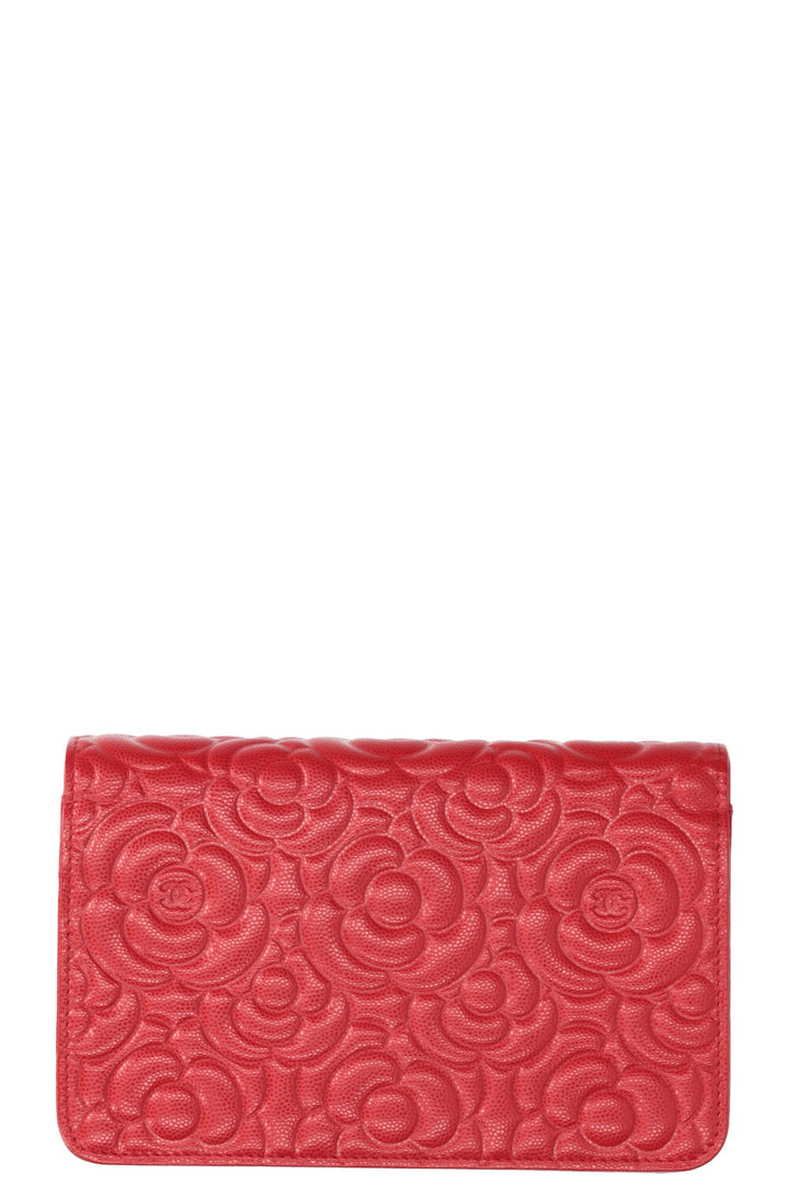 CHANEL WOC Camelia Caviar Red