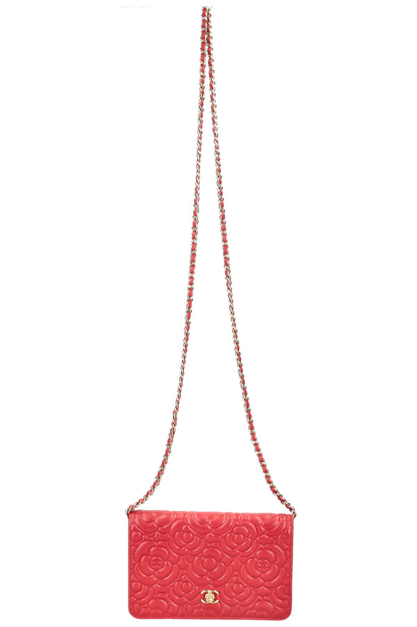 CHANEL WOC Camélia Caviar Rouge