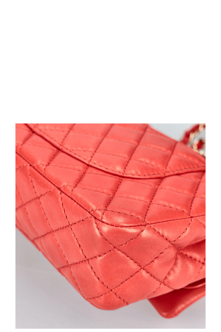 CHANEL Medium Double Flap Bag Lambskin Red