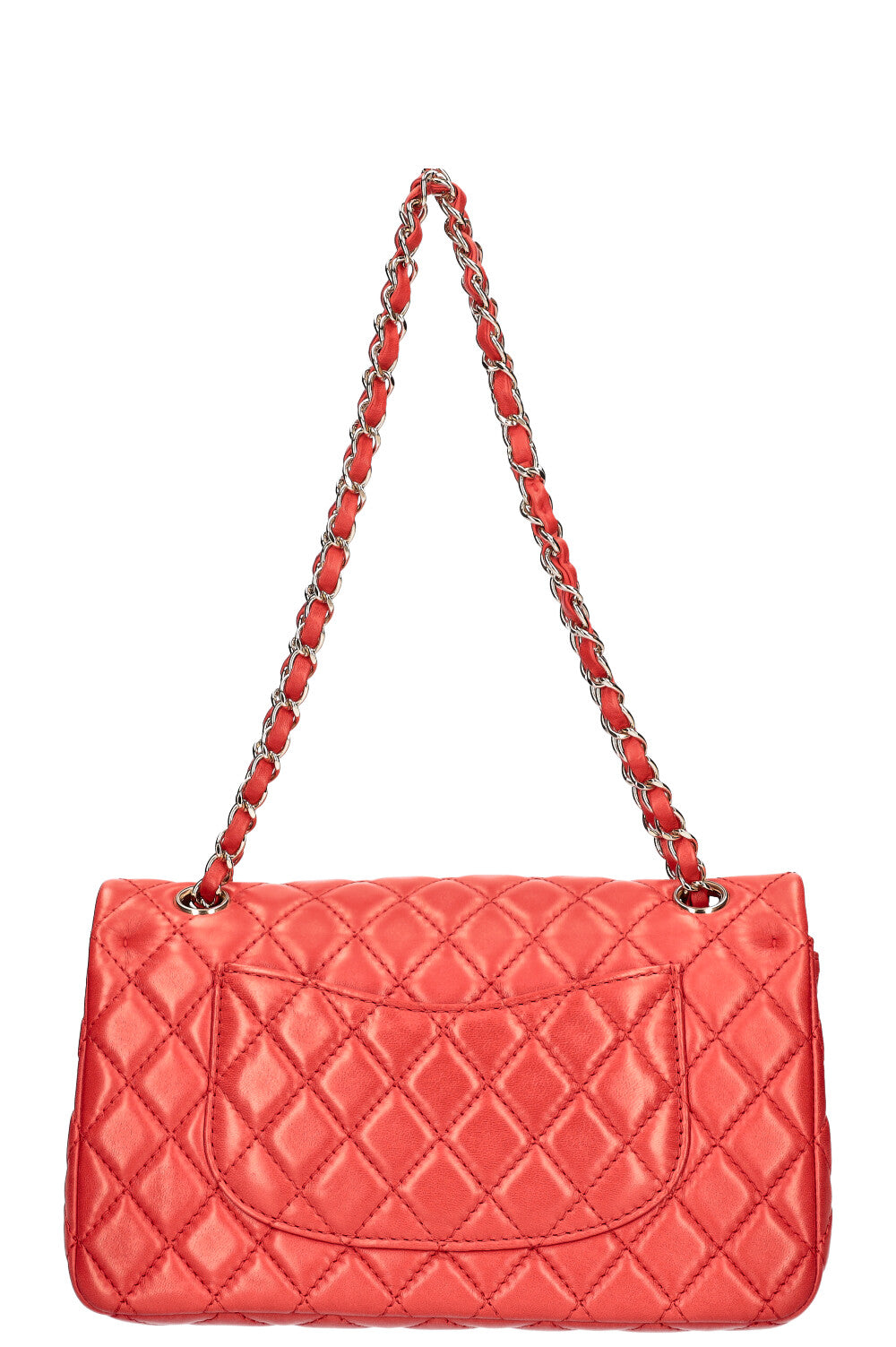 CHANEL Medium Double Flap Bag Lambskin Red