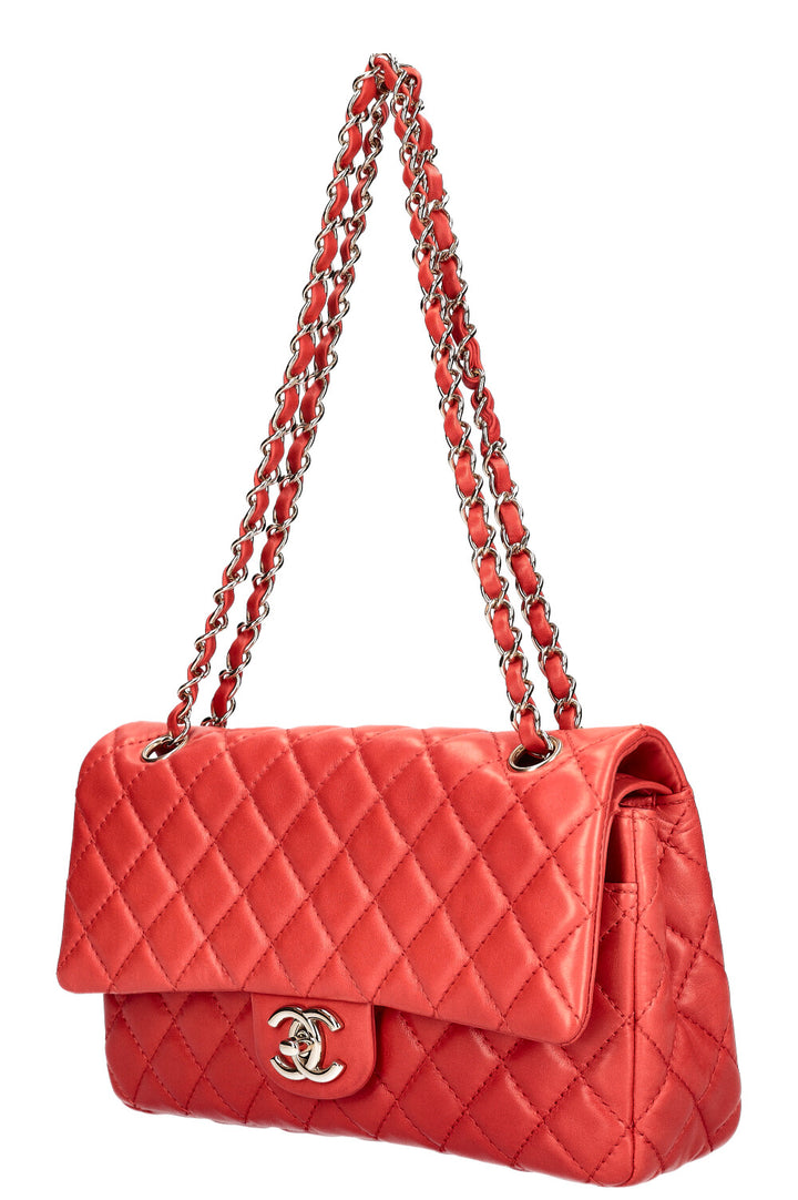 CHANEL Medium Double Flap Bag Lambskin Red