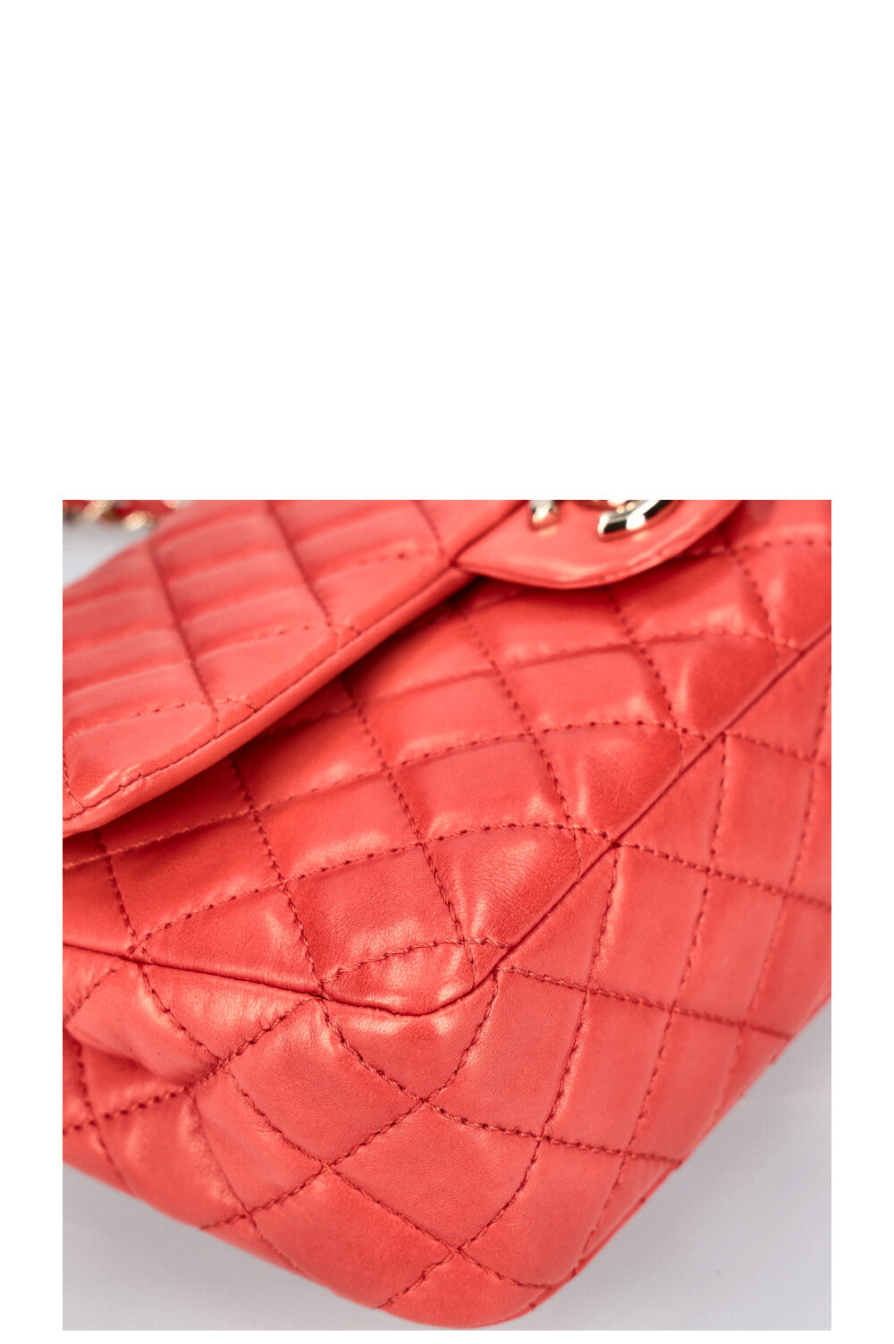 CHANEL Medium Double Flap Bag Lambskin Red