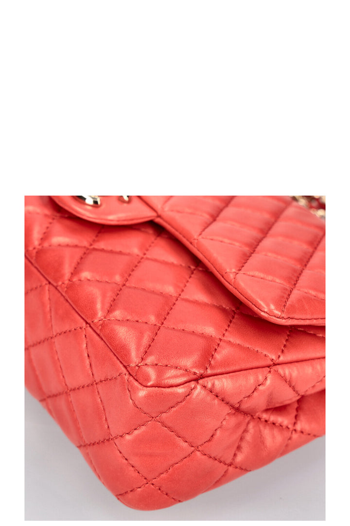 CHANEL Medium Double Flap Bag Lambskin Red