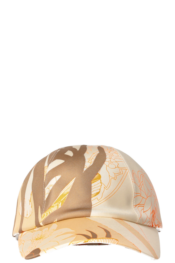 HERMÈS Davis Cap Silk Beige Orange