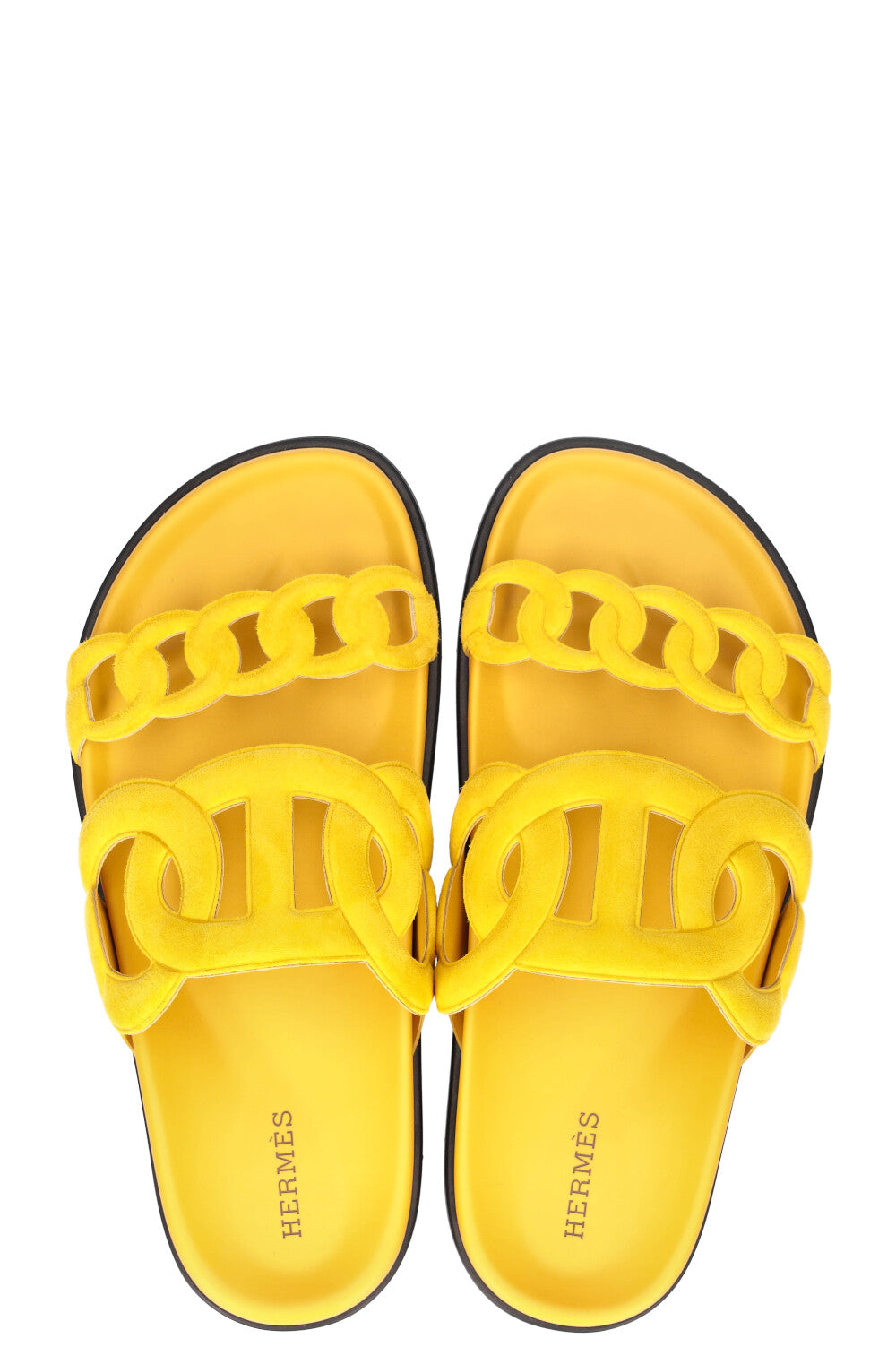 Hermes Yellow Womens Sandals Hermes Oran H Logo Heel Sandals Mules