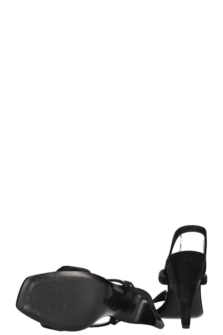 HERMÈS Kelly Glamour Sandals Suede Black 95