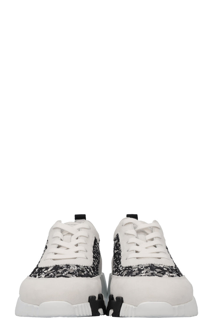 HERMÈS Bouncing Sneakers Knot Details Black White