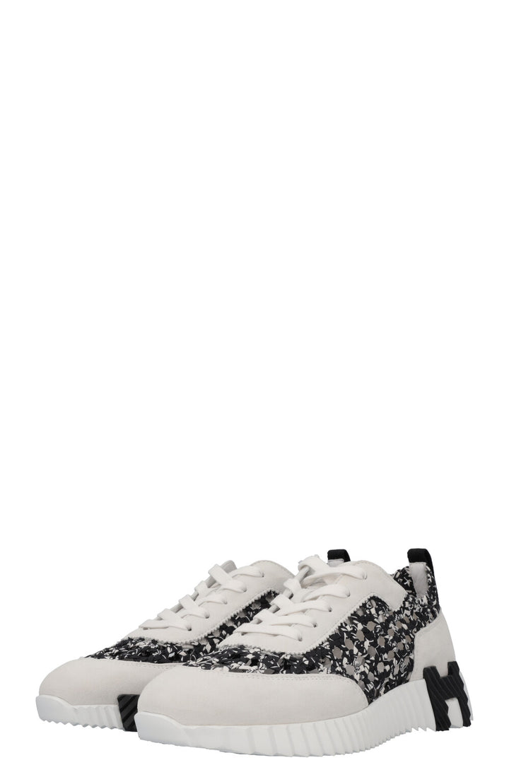 HERMÈS Bouncing Sneakers Knot Details Black White