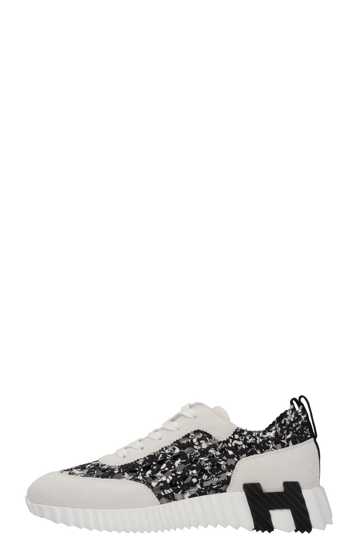 HERMÈS Bouncing Sneakers Knot Details Black White