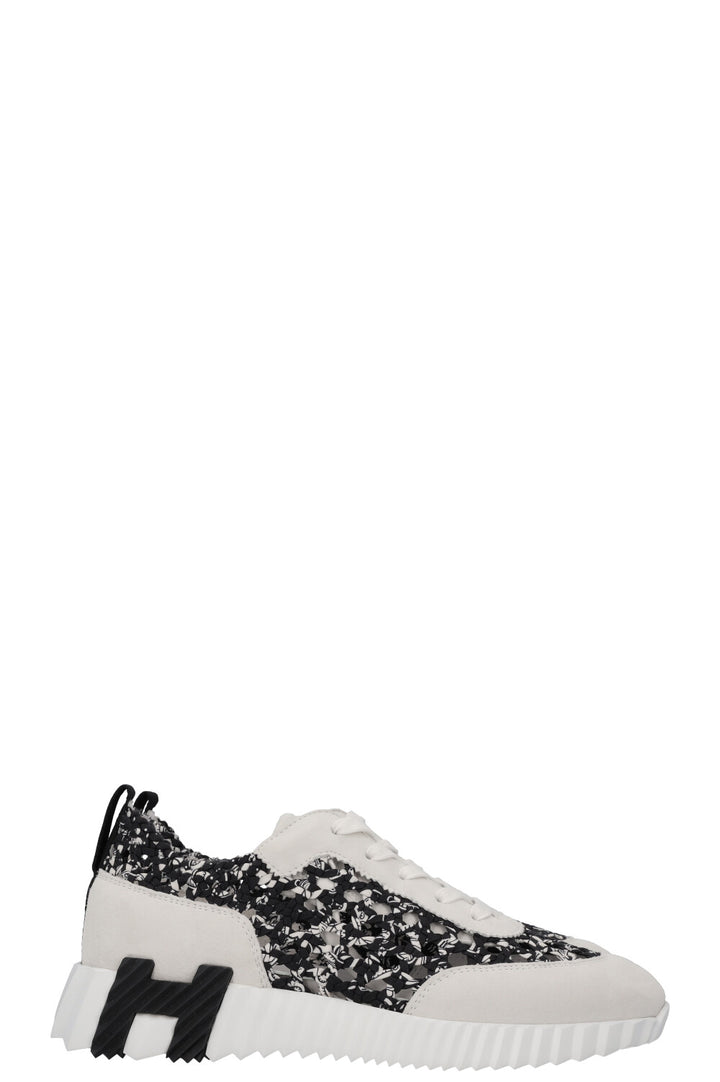 HERMÈS Bouncing Sneakers Knot Details Black White