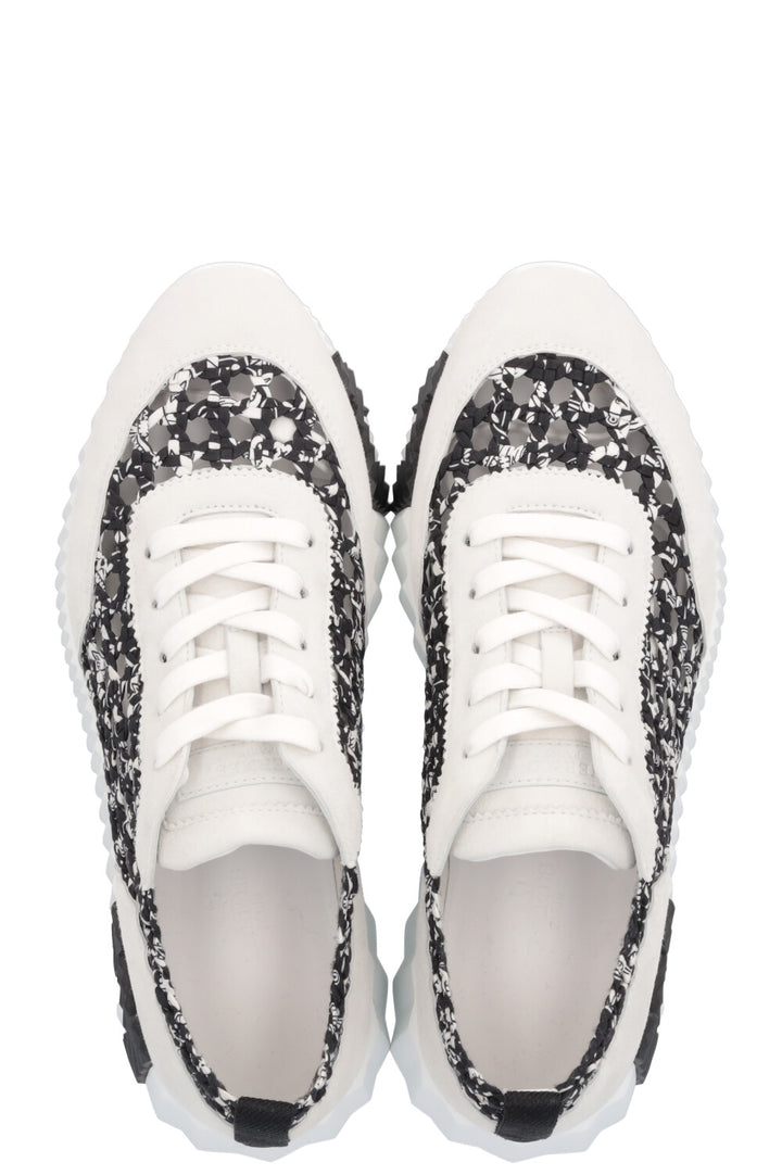 HERMÈS Bouncing Sneakers Knot Details Black White