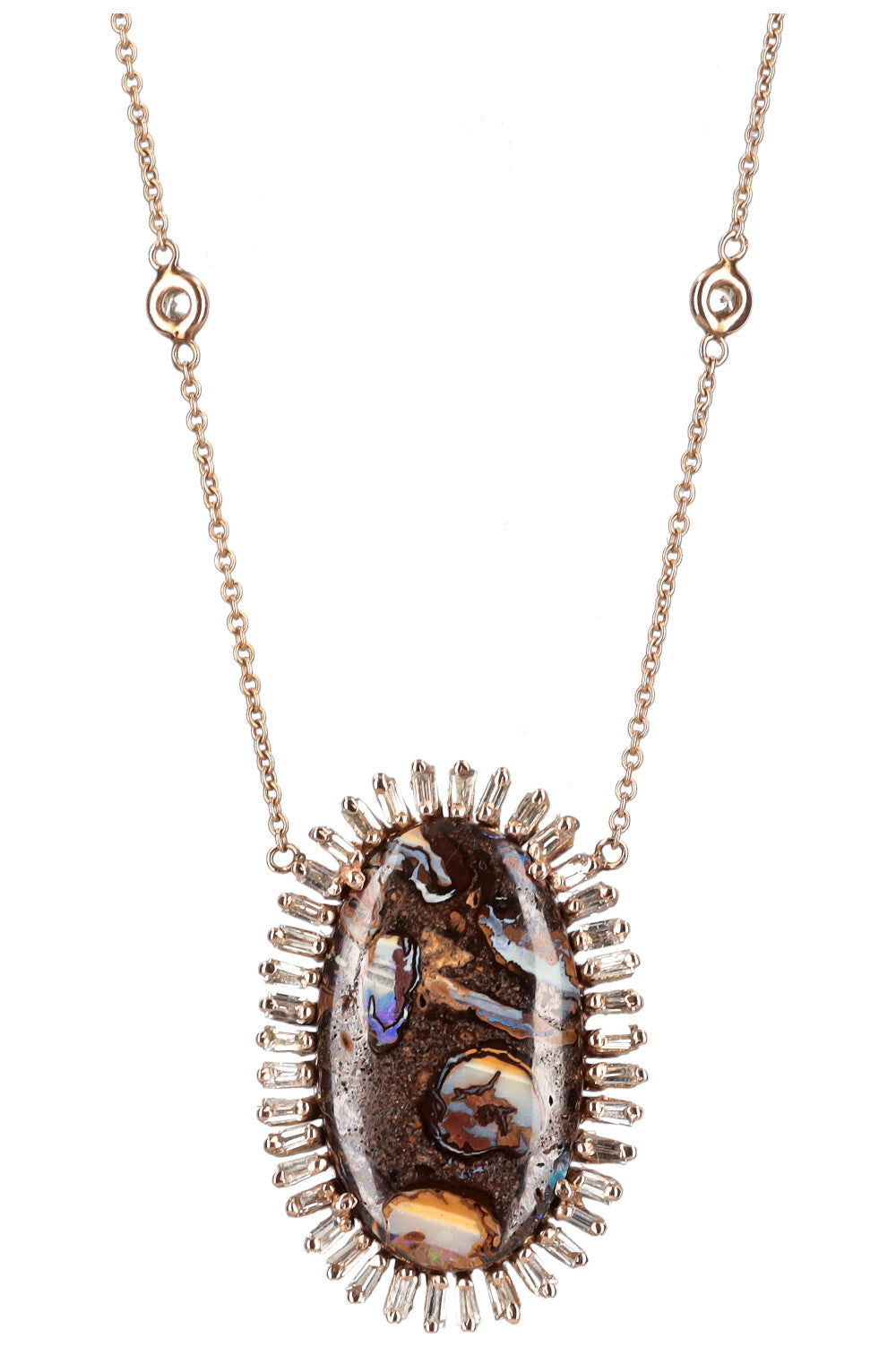 JACQUIE AICHE Opal Pendant 14k Diamond Necklace