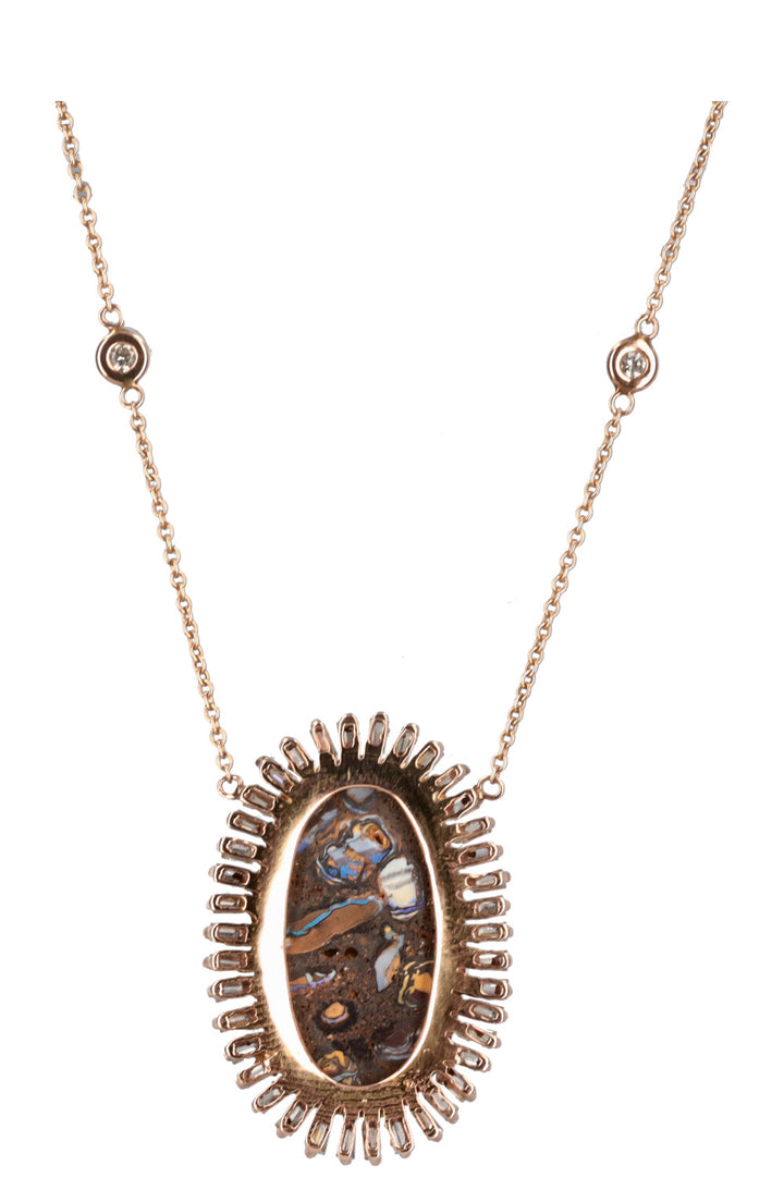 JACQUIE AICHE Opal Pendant 14k Diamond Necklace