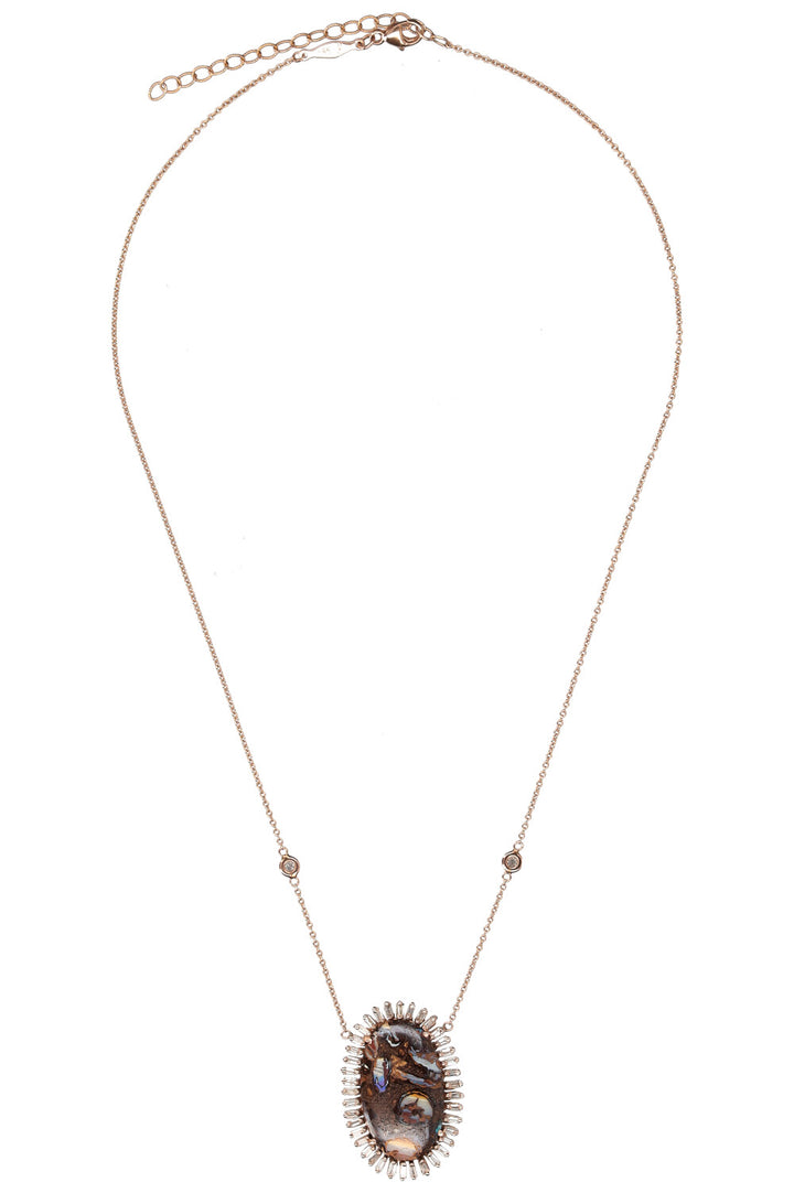 JACQUIE AICHE Opal Pendant 14k Diamond Necklace