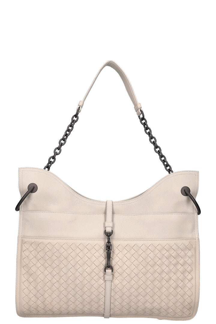 BOTTEGA VENETA Beverly Bag Intrecciato Ivory