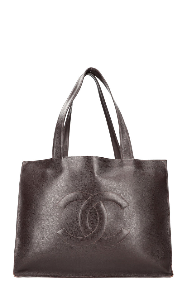 CHANEL Vintage Timeless Shopping Tote Caviar Brown