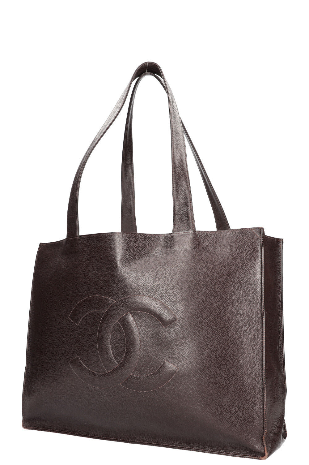 CHANEL Vintage Timeless Shopping Tote Caviar Brown