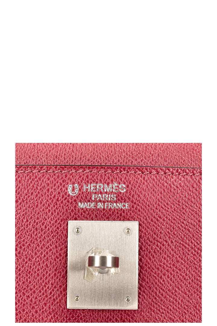 HERMÈS Kelly 35 Horse Shoe Epsom Sellier Rouge