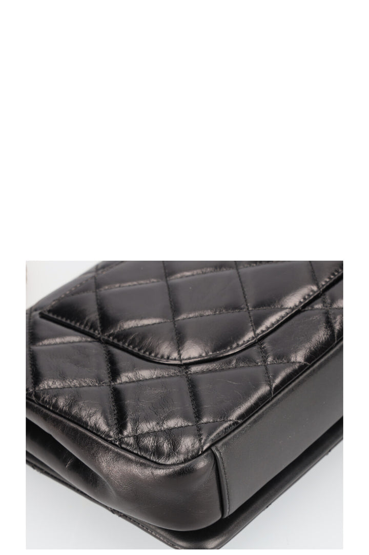 CHANEL Single Flap Diamond Quilted Black