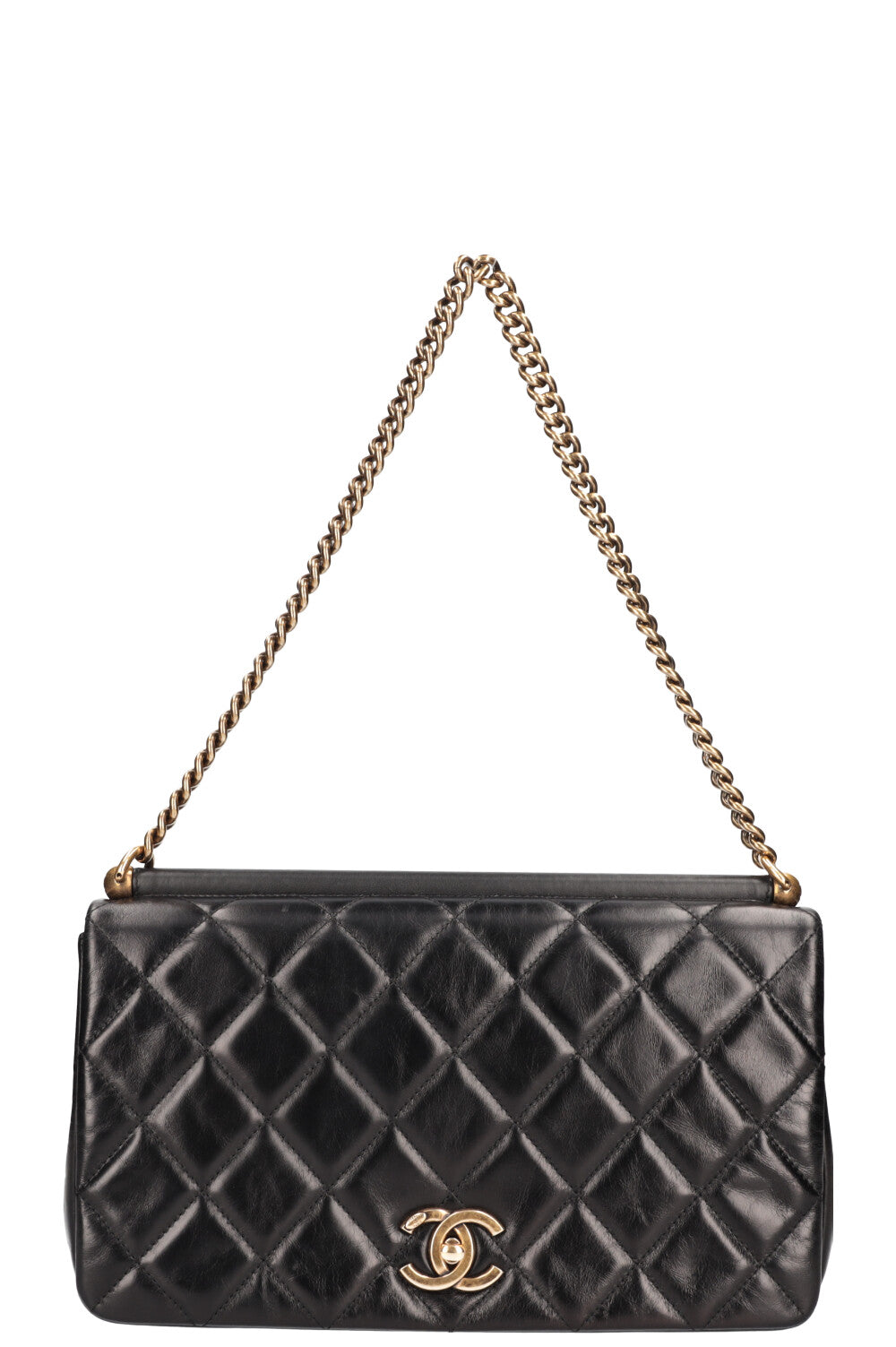 CHANEL Single Flap Diamond Quilted Black