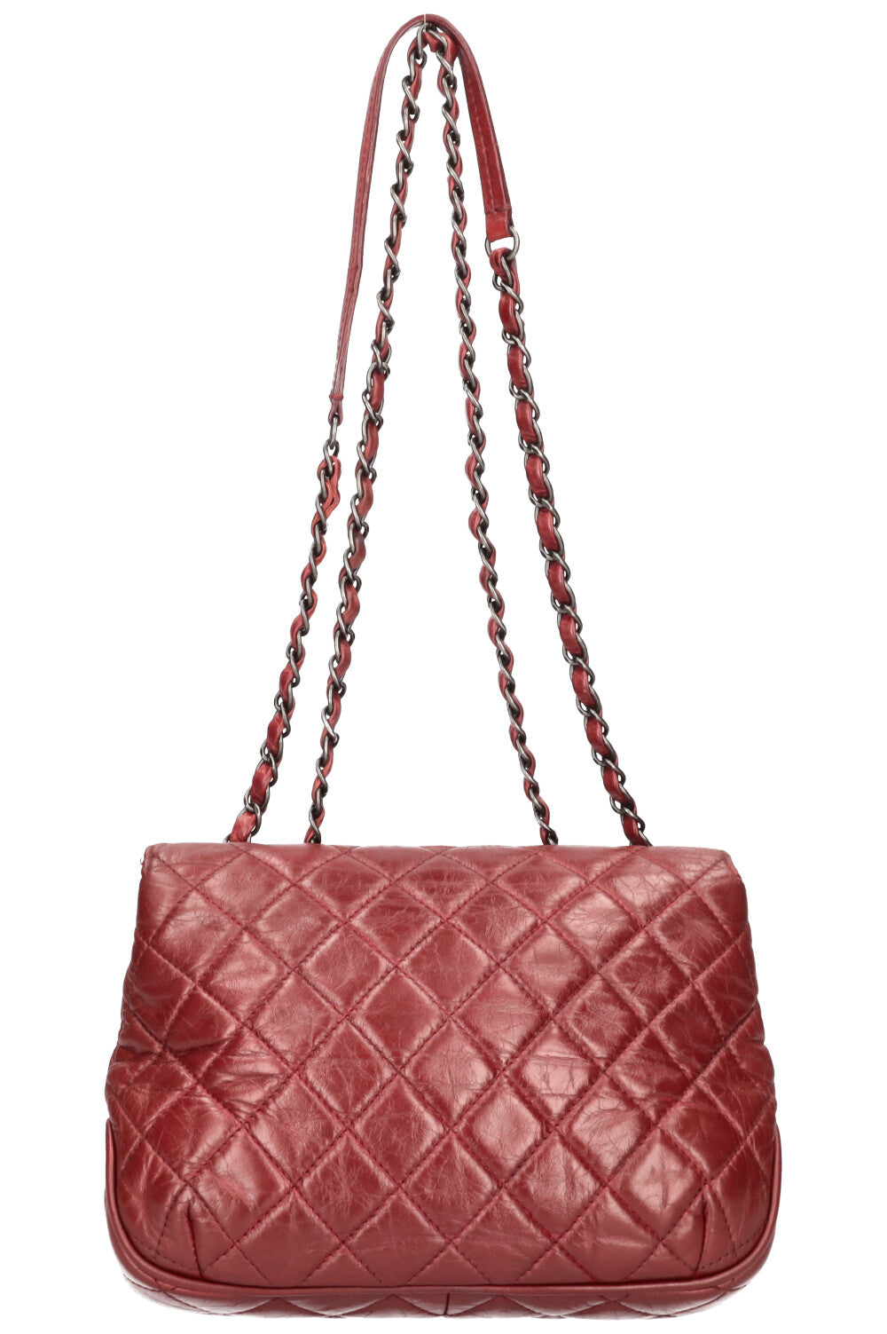 CHANEL 3 Accordion Bag Quilted Leather Burgundy