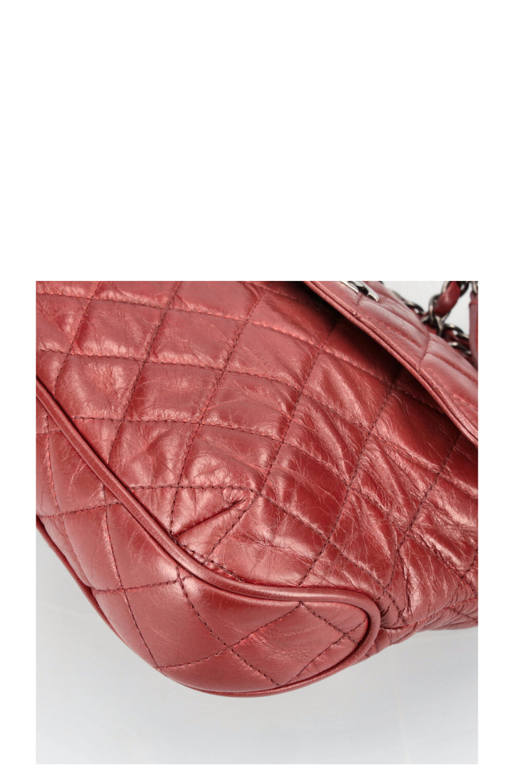 CHANEL 3 Accordion Bag Quilted Leather Burgundy