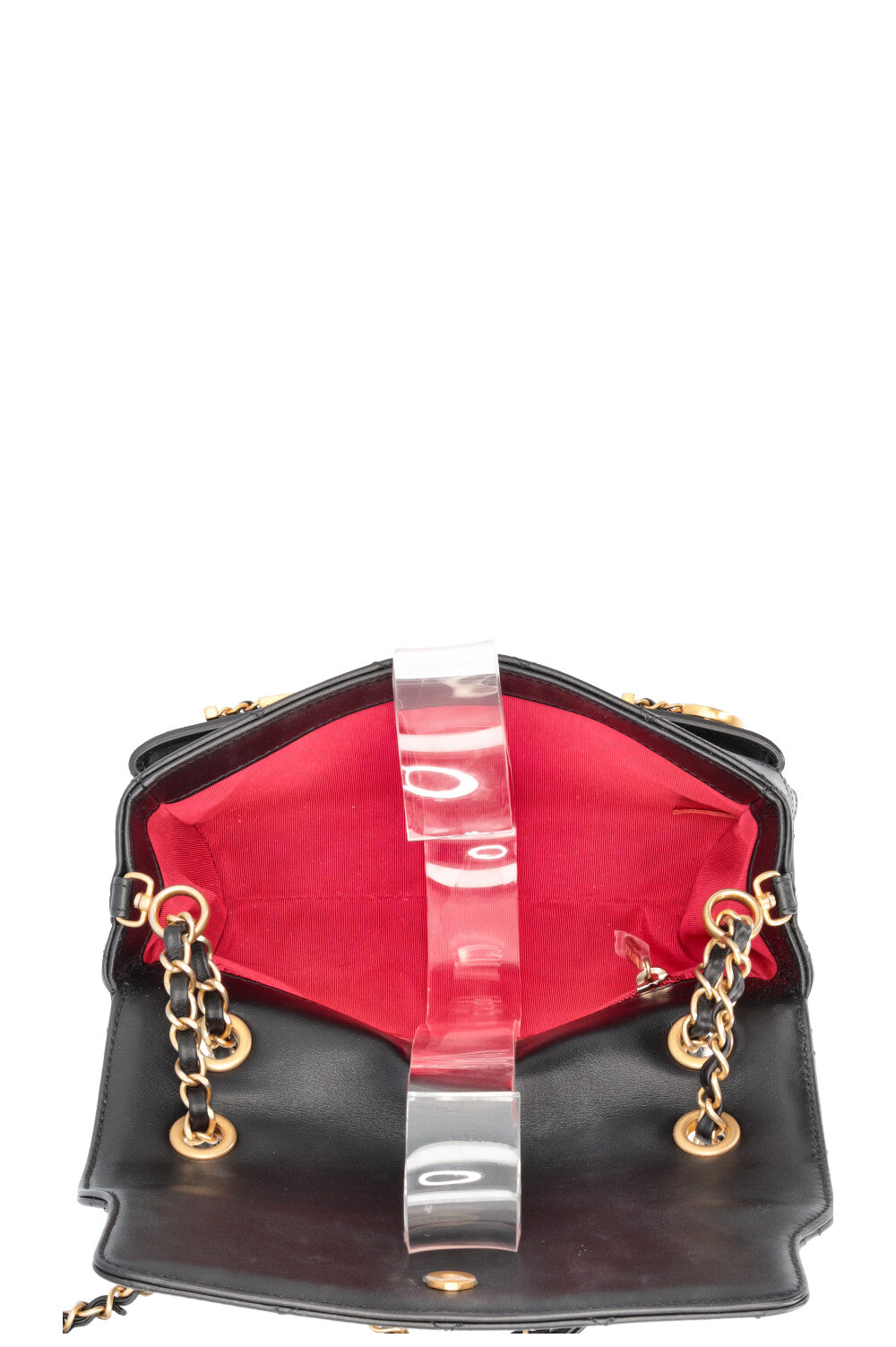 CHANEL Logo Enchained Flap Bag Black