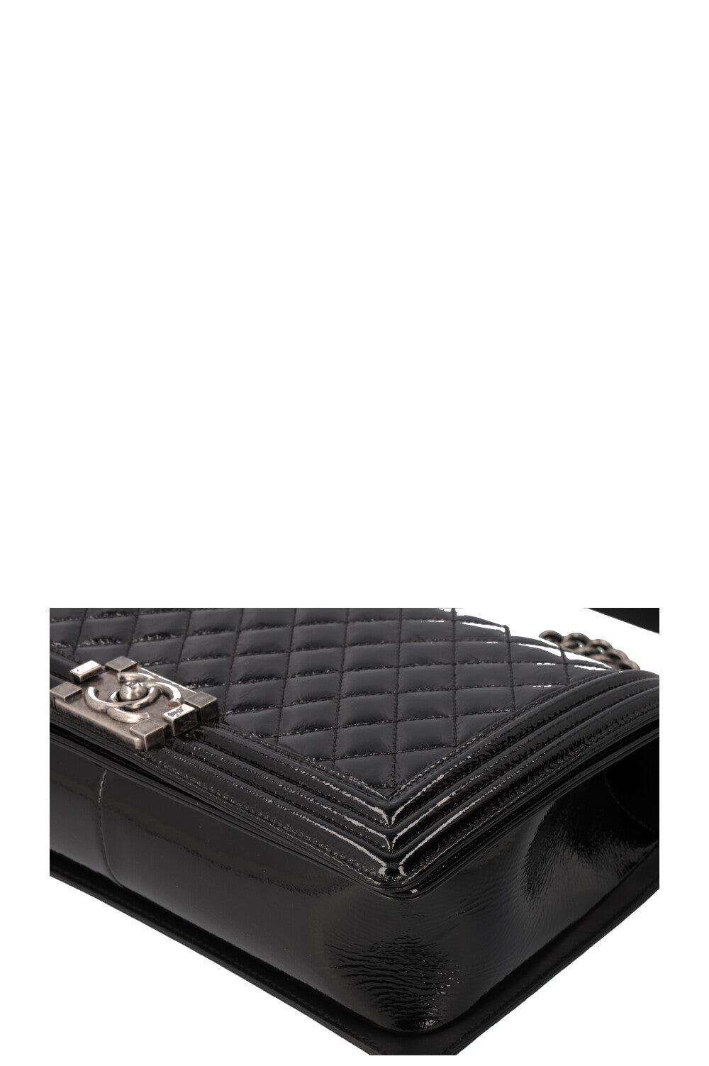 CHANEL Boy Bag Large Patent Black