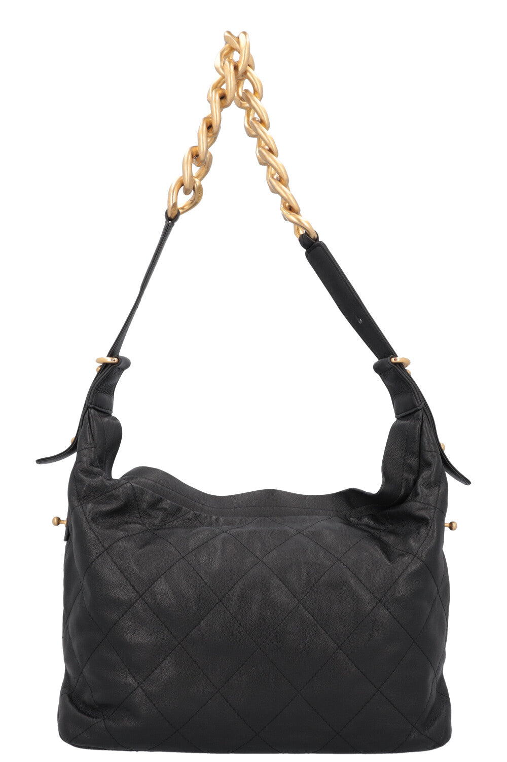 CHANEL Daily Belted Chain Hobo Bag Black