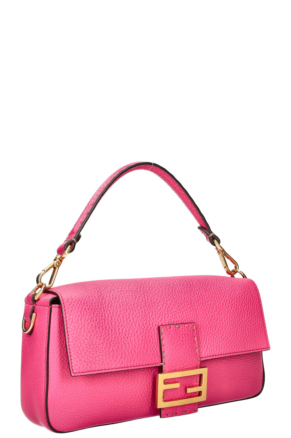 FENDI Baguette Bag Selleria Leather Pink
