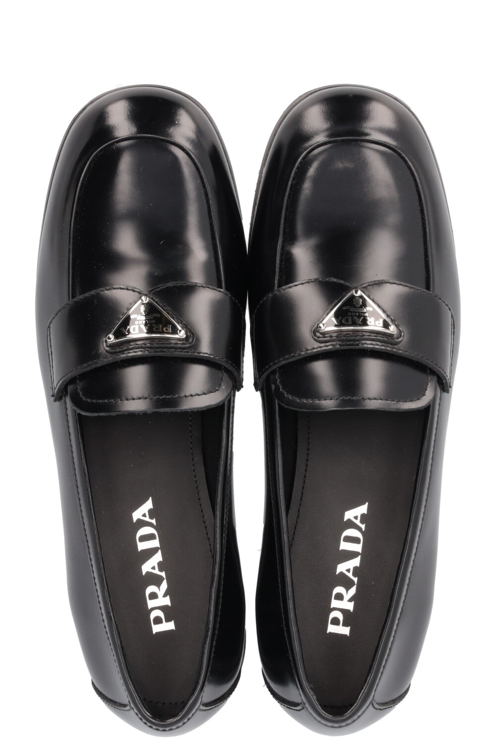 PRADA Triangle Logo Loafers Black