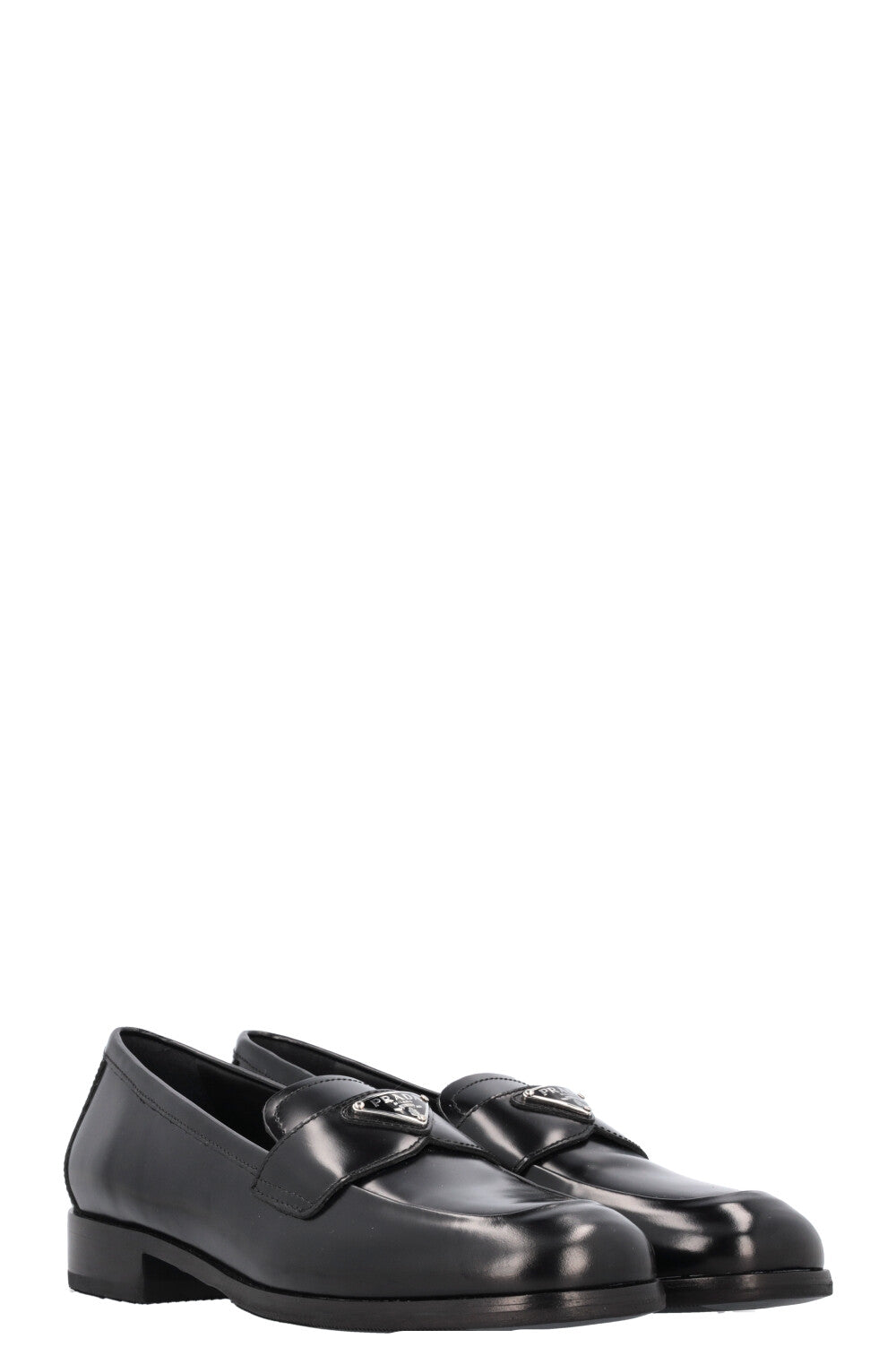 PRADA Triangle Logo Loafers Black