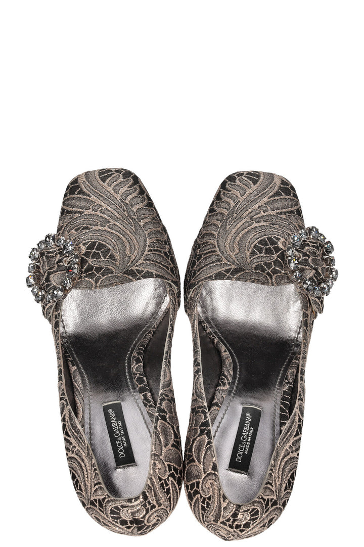 DOLCE&amp;GABBANA Bellucci Heels Silver Grey