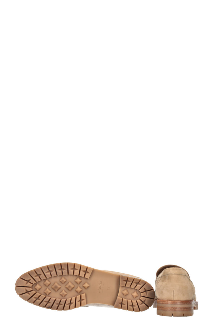 HERMÈS Faubourg Flats Suede Beige