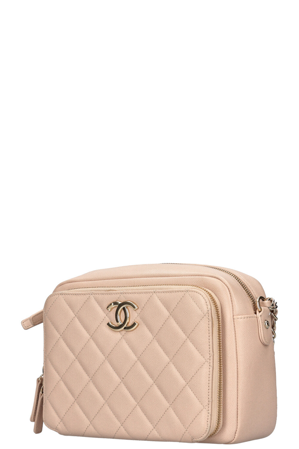 CHANEL Business Affinity Camera Case Bag Quilted Caviar Powder